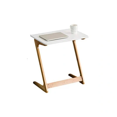 Imagen de Escritorio de Oficina en casa, Mesa Centro Madera Forma Z, Sala Estar, Dormitorio, mesita Noche, Auxiliar, sofá multifunción (tamaño: 75 * 40 65 cm, Color: Blanco)