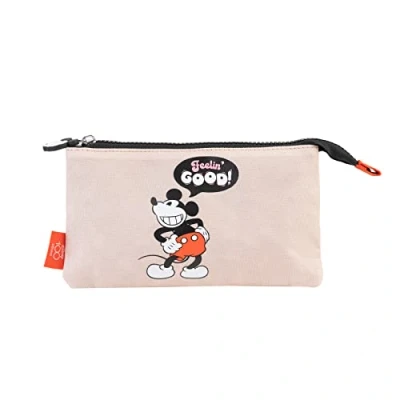 Imagen de Grupo Erik Estuche Escolar 3 Compartimentos Disney Mickey Colegio Ideal Vuelta al Cole │ Triple Material y papelería, Licencia Oficial