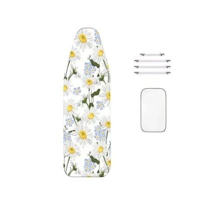 Imagen de WTAIS Funda Doble para Tabla de Planchar, Superpermeabilidad al Vapor, 160x60cm Planchar a con 4 Clips Sujeción