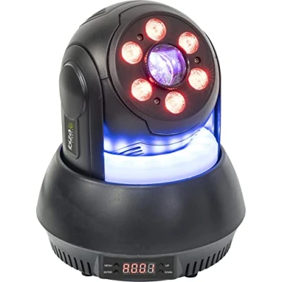 Imagen de Ibiza STAR WASH BL 30W RGBB con proyección de 7 gobos, 1 anillo luz ambiental y difusión 6 LEDs Negro