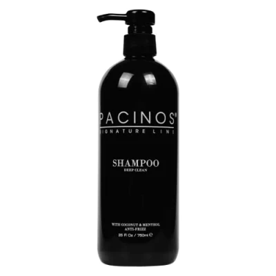 Imagen de Pacinos champú Hombre 750ml Limpieza Profunda Barbero reduce la caída del cabello de peluquería para todo tipo barba Coco y mentol