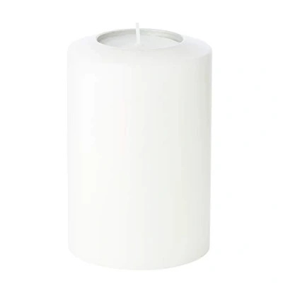 Imagen de EDZARD Vela Permanente Cornelius Pine, Lado Arriba Redondeado (Altura 15 cm, diametro 10 cm) portacandelitas para candelitas Maxi estándar y de plástico Transparente, Resistente al Calor hasta 90