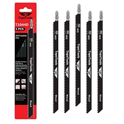 Imagen de TopsTools JSTT1044D T1044D Juego de 5 hojas sierra para madera 250 mm, corte rápido y limpio, compatible entre otros muchos con Bosch, Dewalt, Makita Milwaukee.