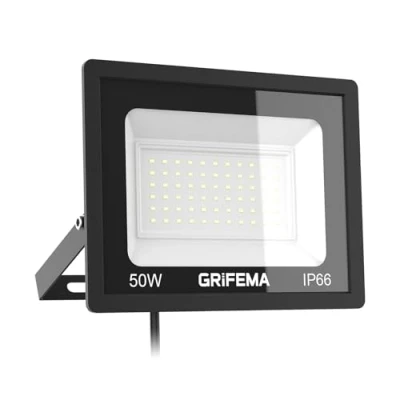 Imagen de GRIFEMA GD401 5, Focos LED Exterior 50W, 5500LM Foco Proyector LED, 66 6500K Blanco Frío Floodlight para Casa, Garaje, Patio, Camino, Jardín