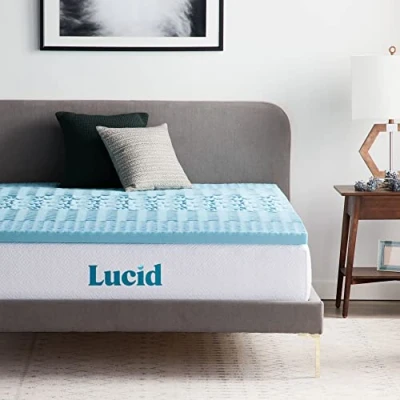 Imagen de LUCID 2 Inch Zoned Gel Memory Foam Mattress Topper, Full XL