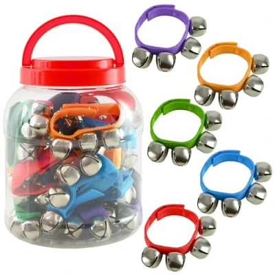 Imagen de A Star 20 cascabeles de muñeca multicolor con correa nailon
