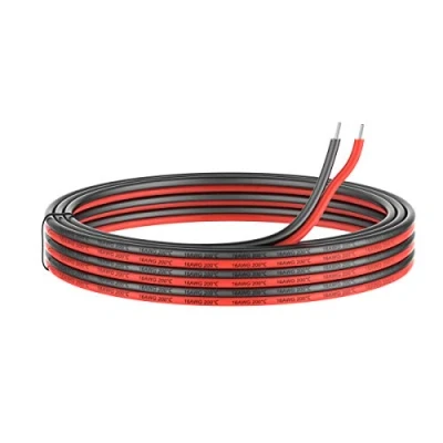 Imagen de 1.3 mm² 2 Conductor Cable de silicona paralelo 10Metros [negro 5M rojo 5M] 16awg cables conexión cobre estañado trenzado sin oxígeno Resistencia a altas temperaturas