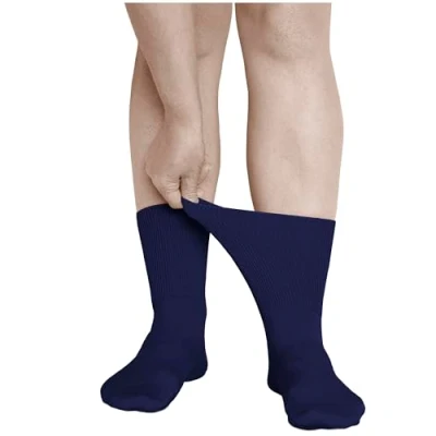 Imagen de vitsocks Calcetines Extra Anchos Diabéticos No Aprietan Mujer (3 PARES) Pies Hinchados, azul oscuro, 35 38