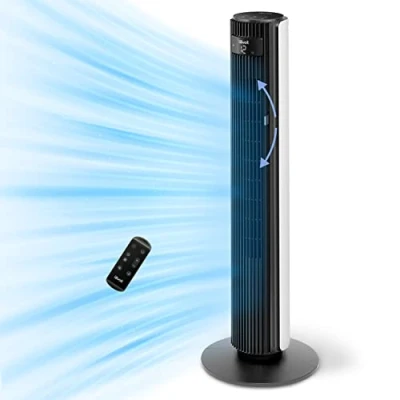 Imagen de LEVOIT Ventilador de Torre, Silencioso 25 dB y 23 W, Potente 7.5m/s para Habitación Grande, 12 Velocidades con Mando a Distancia, 4 Modos Temporizador 12H, Ajuste Arriba/Abajo 60