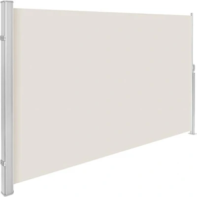 Imagen de tectake® Toldo Lateral Retráctil, Separador de Ambientes Exterior, Tela Impermeable 240g/m², Protección Solar, Viento, Privacidad, Toldos Exterior Terraza, Biombo 180x300cm Beige