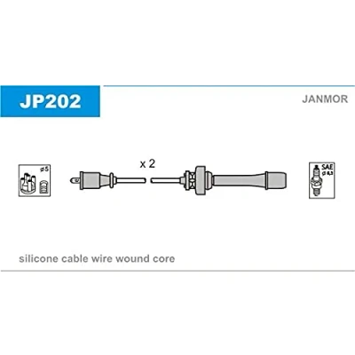 Imagen de JANMOR JP202 Juego de Cables Encendido MAZDA: Premacy, 323 F 6, FAMILIA 6