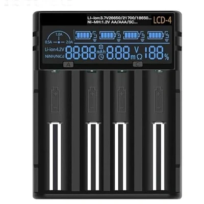 Imagen de Aigostar Cargador de Pilas 1.2V 4 Piezas, para recargar AA/AAA, admite Carga Mixta, Puerto USB