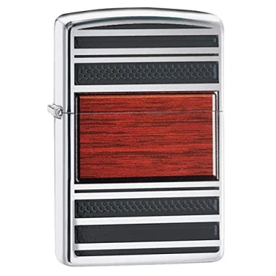 Imagen de Zippo Steel and Wood Encendedor de Bolsillo Resistente al Viento Acero y Madera, Cromo Pulido, Hombre, High Polish Chrome, Talla única