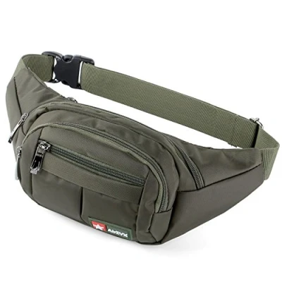 Imagen de Riñoneras de Marcha Running Acampada y Bolsos Gimnasio Bandolera para Hombre Mujer (Olive)