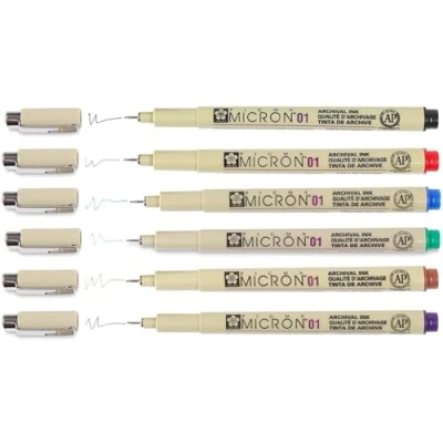 Imagen de PIGMA MICRON 6 Fineliners 01 Lote de colores