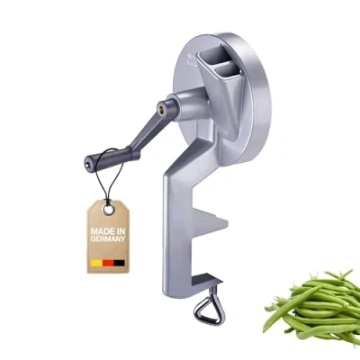Imagen de Westmark Cortador de judías con 2 aberturas corte y abrazadera tornillo para montaje en mesa, Cuchillo acero inoxidable/carcasa aluminio, Plateado, 11822260