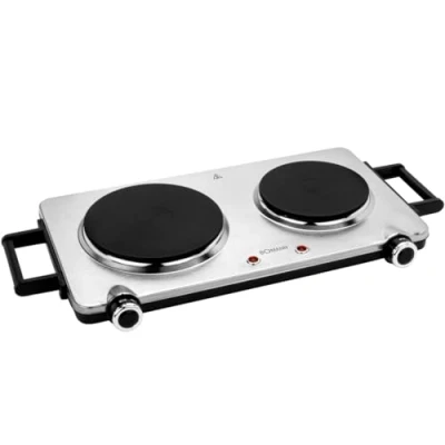Imagen de Bomann DKP 5033 S CB de acero inoxidable, placa cocción doble/2 termostatos regulables continuos/2500 W