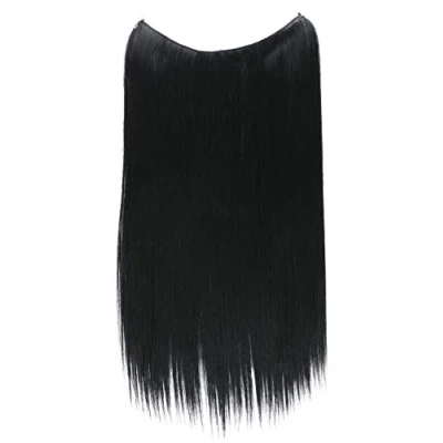 Imagen de CAISHA 50cm 1 Trama Extensión Con Banda Elástica De Cabello Postizo Liso Resistente Al Calor Negro E101