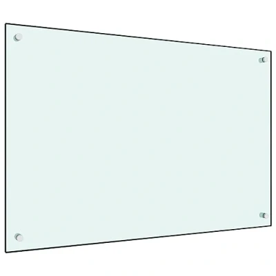 Imagen de vidaXL Protector Salpicaduras Cocina Vidrio Templado Blanco 90x60cm Utensilios Herramientas Accesorios Protección Grasa al Cocinar Fiable Práctico