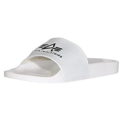 Imagen de Alpha Industries Slider Cómodas Chanclas de Baño para Hombre, Zapatos Agua, White, 43 EU