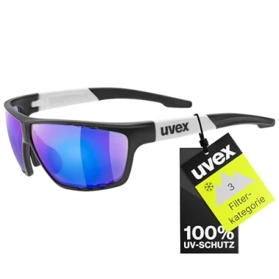 Imagen de uvex sportstyle 706 , gafas deportivas unisex, de espejo, campo visión antivaho, black matt white/blue, one size