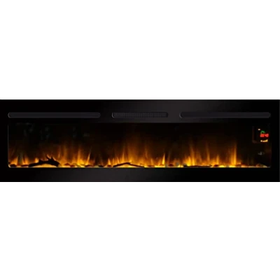 Imagen de CHEMIN&#039;ARTE Chimenea eléctrica empotrable con calefacción Elysee, Efecto de Llama Leds Decorativa Pared bajo Consumo 122x17x45cm Mando a Distancia