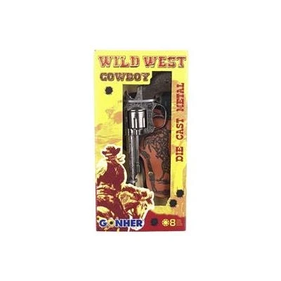 Imagen de Peterkin Wild West Set 8 Tiros Revolver + Cart, Color Plata, sin Talla (GONHER 201/0)
