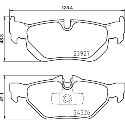 Imagen de BREMBO P 06 105 Juego de pastillas freno con contacto avisador desgaste clip émbolo sin accesorios BMW: 3 Berlina, Coupé, 1 Hatchback