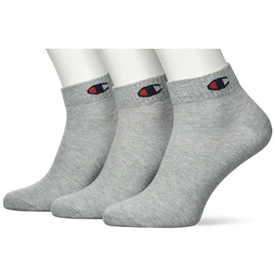 Imagen de Champion Core Socks 3PP Quarter, Calcetines casual Unisex adulto, Grigio Melange Chiaro &amp; Blu,