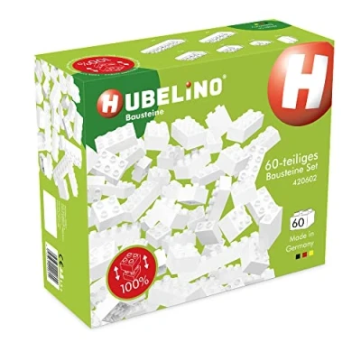 Imagen de Hubelino #420602 Juego de 60 Bloques construcción Blancos, compatibles con Grandes Otros Fabricantes, Fabricado en Alemania, Color Blanco