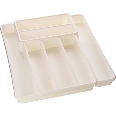 Imagen de Rotho Domino Cubertero con 7 compartimentos, Plástico (PP) sin BPA, blanco, (39.7 x 34.1 5.1 cm)