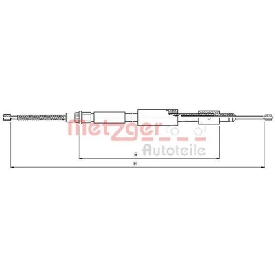 Imagen de METZGER 10.4573 Cable de Freno Mano Atrás derecha 1493/1171 Tambor COFLE CITROËN: ZX Hatchback