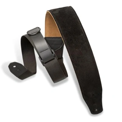 Imagen de Levy&#039;s MRHSP BLK Correas Para Guitarras Right Height Suede Leather Padded 2 1/2&quot; Black