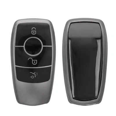 Imagen de kwmobile Carcasa para Mando Compatible con Mercedes Benz Llave de Coche Smart Key (Solo Keyless) Funda Llaves Botones TPU Negro Mate/Negro