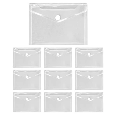 Imagen de VELOFLEX A455010 Cubierta para documentos Crystal, 10 unidades, DIN A6, bolsa con cierre de velcro, PP, transparente