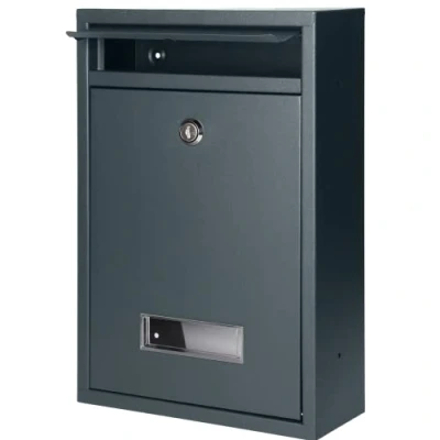 Imagen de Miratic Buzon Exterior Correos de Acero Inoxidable con Placa Identificación y Llave (Antracita)