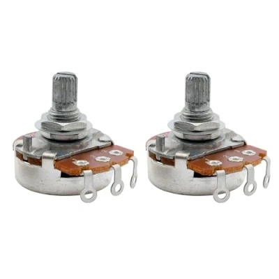 Imagen de Musiclily Métricas Tamaño Completo 15mm Split Shaft Audio Taper Poti A250 kOhm Potenciómetro de Guitarra Eléctrica(2 piezas)