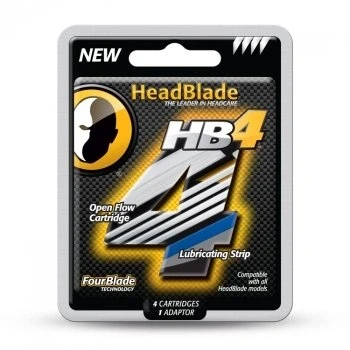 Imagen de HeadBlade HB4 4 cuchillas de afeitar lubricadas + 1 adaptador