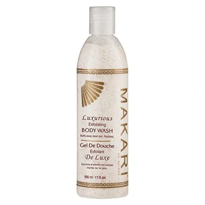 Imagen de Lujoso Exfoliante Y Aclarante Corporal Para Baño De la Línea Classic Makari 17 Fl.Oz Limpiador Rostro Cuerpo Con Extracto Raíz Mora Micro Cristales Exfoliantes