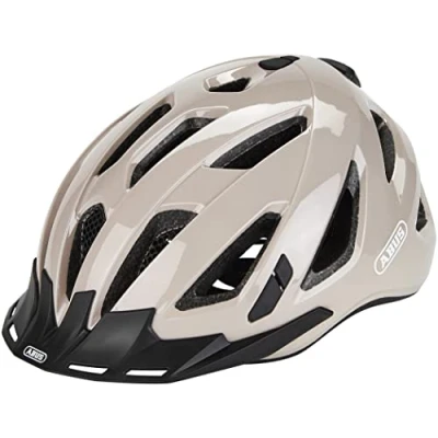 Imagen de ABUS casco urbano Urban I 3.0 de bicicleta con luz trasera, visera y cierre magnético para hombre mujer gris brillante, talla S