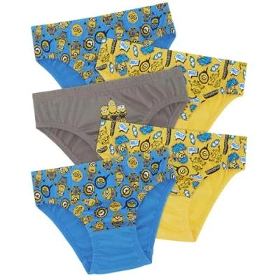 Imagen de MINIONS Paquete de 5 calzoncillos 100% algodón Despicable Me, Multicolor, 7 8 años