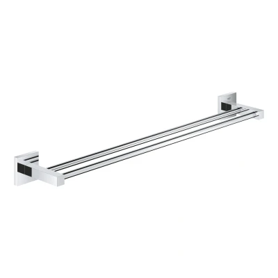 Imagen de GROHE Start Cube QuickFix Barra para toallas doble de 60cm, gris mate, atornillar con QuickScrew, no pegamento, ref. 41104DC0
