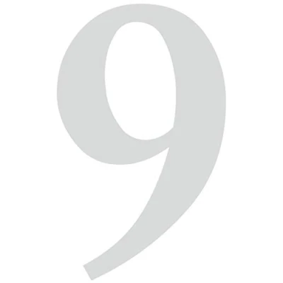 Imagen de Números adhesivos Nº 9 en plata, altura de 10 cm, autoadhesivo, número casa, para pegar exteriores, buzón, puerta, resistente a la intemperie, kfz_479_9