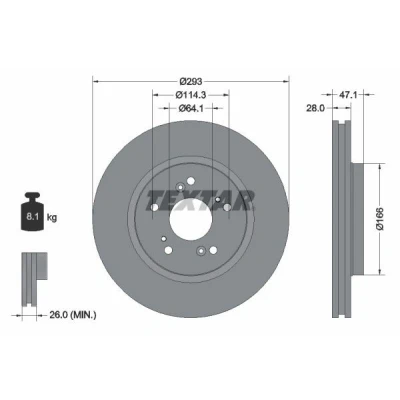 Imagen de TEXTAR PRO 92184803 Disco de freno HONDA: CR V 3, 4
