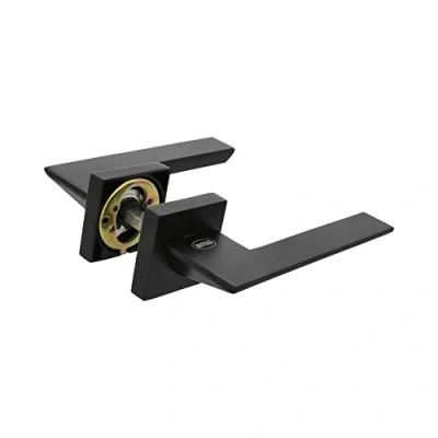 Imagen de Amig Juego de Manillas para Puertas Mod. ZAHORA 52 x 146 mm Con Bocallave Diseño Elegante y Sencillo Manija Agarre Ergonómico Zamak Negro Mate