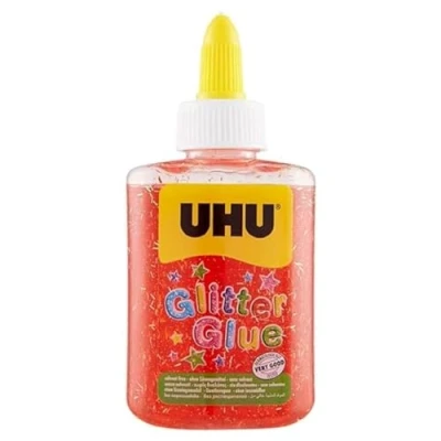 Imagen de UHU Glitter Botella de pegamento (88,5 ml), color rojo