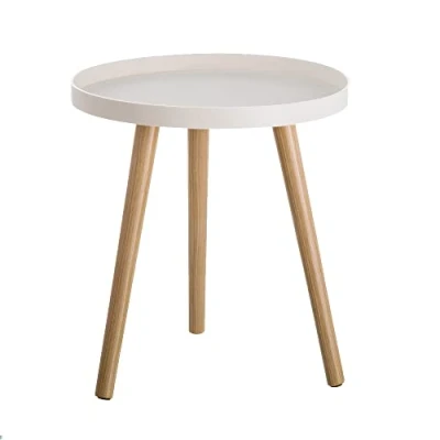 Imagen de LOLAhome Mesita Auxiliar de Polipropileno Moderna Blanca 43x40x40 cm