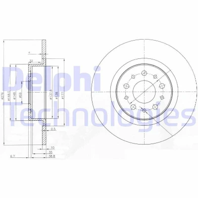 Imagen de DELPHI BG3857 Disco de freno 276 10 5 macizo aceitado sin procesar cojinete rueda, anillo sensor ABS ALFA ROMEO: 147, 156 Berlina, GT
