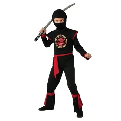 Imagen de Rubies Disfraz Ninja Dragón para niño, con Capucha, Cinturón y Bandas óptimo halloween, carnaval cumpleaños