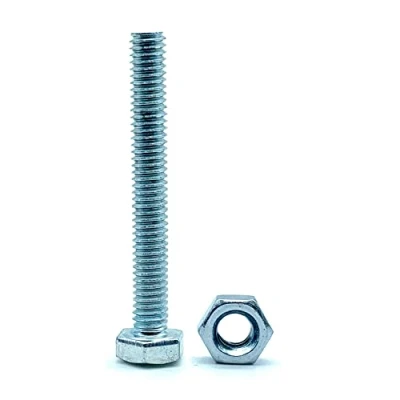 Imagen de DOJA Barcelona Tornillos Con Tuerca 5 Hexagonales Tuercas M16x100mm en Acero Galvanizado y Tuercas, Tornillo Roscado Tuerca, Pernos Cabeza Hexagonal